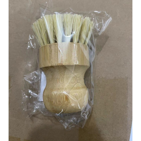 Perie de Curatat Vase si Alimente, Cyrax, din Lemn de Fag, 8 x 5 cm, Perie din Sisal, Bej