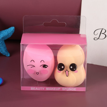 Set 2 Buretei de Machiaj, Cyrax, Puternic Absorbant, Utilizare Umeda si Uscata, din Poliuretan, 4 x 6 cm, Multicolor