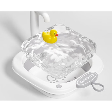 Lavoar Pliabil, Cyrax, pentru Copii 1-8 Ani, 28.5x28.5x10 cm, din PE+PP, 3.5l, Model Fata, Gri