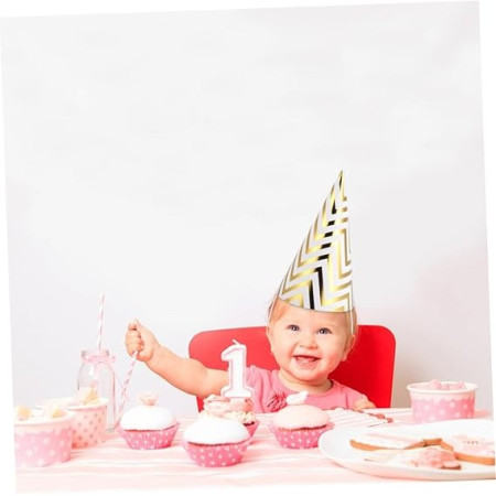 Set 6 Coifuri, Cyrax, Petrecere Copii, din Carton, 20 x 13.5 cm, Model 8 Valuri, Argintiu