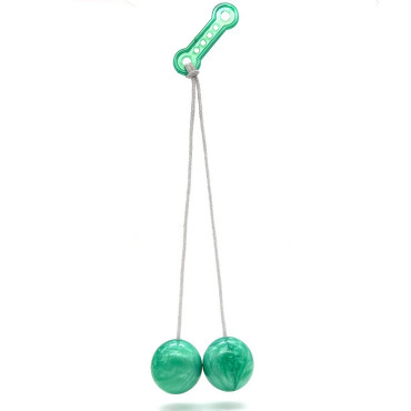 Jucarie interactiva cu bile, Cyrax, Clackers ball, antistres, Verde, 40 mm