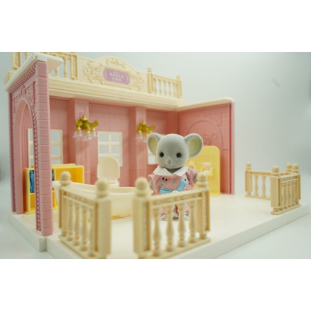 Cyrax Baie pentru papusi cu mobilier si figurina,Baie pentru papusi cu mobilier si figurina