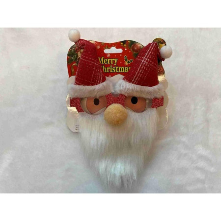 Ochelari de Craciun, Cyrax, cu Nas si Barba, Model Mos Craciun, 24x14cm, Rosu