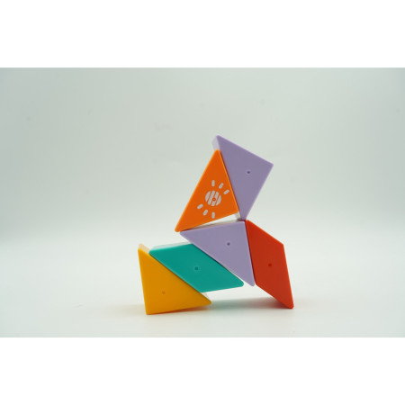 Set inteligent de constructie cu piese magnetice, Cyrax, 6 piese, pentru copii, +3 ani, multicolor