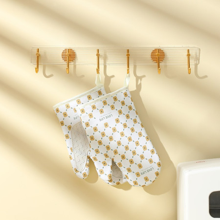 Set 2 manusi cuptor Cyrax, manusa de bucatarie,  rezistenta 330 grade, textil si cauciuc, 26.5x18 cm, alb