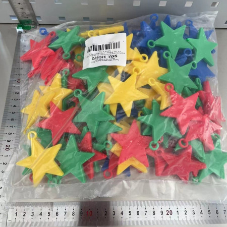 Set 4 Greutati pentru Baloanele cu Heliu, Cyrax, 32 grame, 8 grame Fiecare, Plastic, Forma Stelute, Multicolor