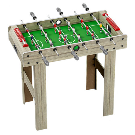 Masa de Fotbal cu Teren si 18 Jucatori Cyrax, 6 Manere, cu Tablou pentru Scor, din Metal, Lemn si ABS, 81 x 43 x 78 cm, cu Picioare, pentru copii/adulti, Gri