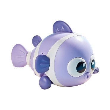 Jucarie mecanica pentru copii Cyrax, pestisor haios, cu cheita, distractiv, se taraste, se misca, 11 x 9 x 7.5 cm cm, mov