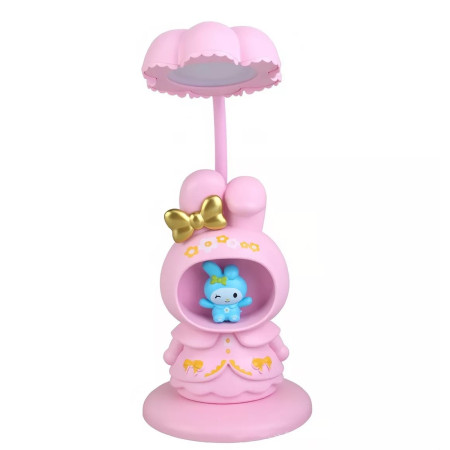 Lampa de Veghe, Cyrax, cu Ascutitoare de Creioane, 2 Functii de Lumina, de Birou si de Veghe, Model Iepuras, Incarcare USB 10 x 29 cm, Multicolor