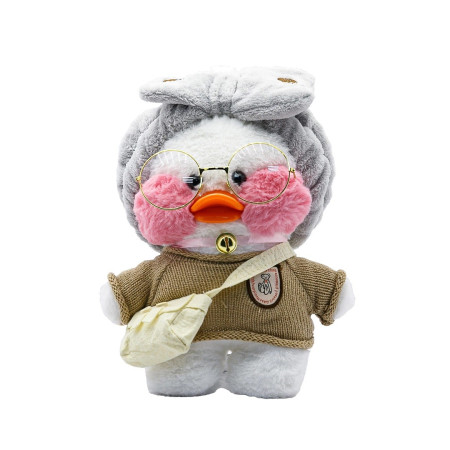 Jucarie de plus Ratusca Lalafanfan Cyrax, Haine si Accesorii Random, Alb