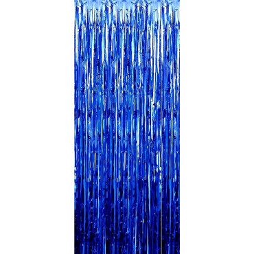 Perdea Franjurata, Cyrax, Model Decor Petrecere, pentru Fundal de Poze, Amenajare Colorata a Petrecerii, Dimensiune 100x200 cm, Albastru Inchis