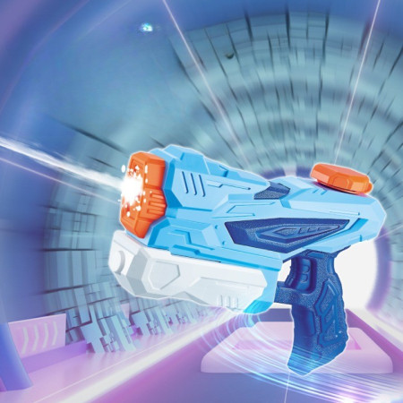 Pistol cu Apa pentru Copii, Rezervor, Pentru Piscina/Plaja, Cyrax, 6ani+,  3 duze, Albastru, 300ML