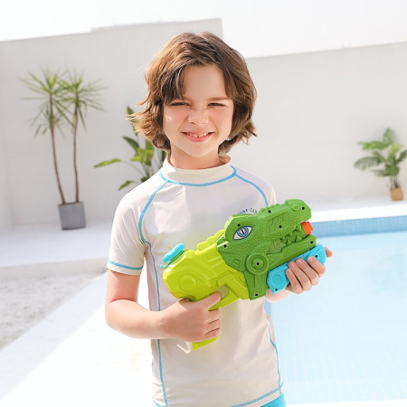 Set 2x Pistol cu Apa pentru Copii, Rezervor, Pentru Piscina/Plaja, Cyrax, 6ani+, Tiranozaur,  Roz + Verde,660 ML