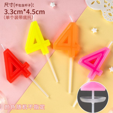 Lumanare Tort, cifra 4, Cyrax, Culoare Random