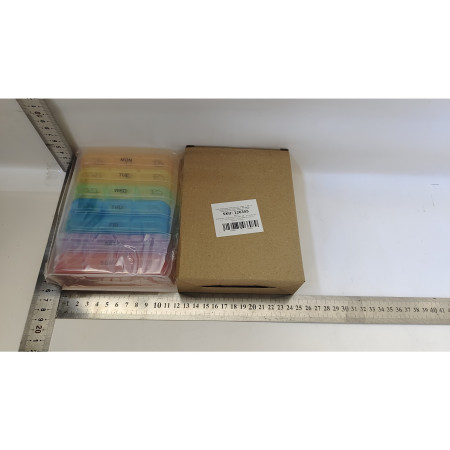 Cutie Depozitare Medicamente,  7 Zile, 21 Compartimente, Cutie Suport, Recipiente Detasabile, Portabila, Multicolor, Cutie Transparenta, 15.6x12 cm