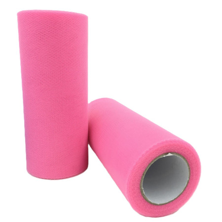 Tul Decorativ, Cyrax, 15 cm Latime, 22 cm Lungime, din Poliester, Roz