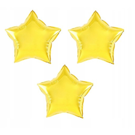 Balon din Folie Metalizata, Cyrax, Figurina Stea, Model Simplu, Tematica Aniversare, 40 cm, Ambalaj Individual, Pai Inclus, Umflare cu Aer sau Heliu, Auriu