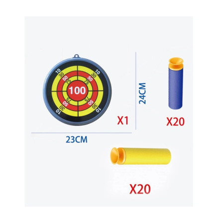 Jucaruie cu Lansator pentru Copii, Cyrax, Lanseaza Manual, Tinta, 2 Avioane, 40 de Gloante din Material Moale, Joc Interactiv, 28.5x25x6.3 cm, Gri Verde