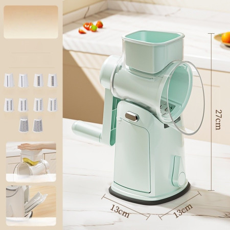 Razatoare Manuala, Cyrax, Rotativa cu Manivela, 10 Lame Interschimbabile, Anti-Stropire, 27 x 13 x 13 cm, Turcoaz