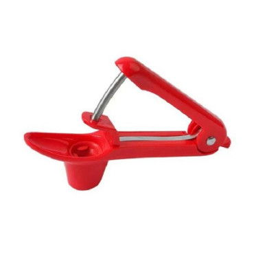 Dispozitiv de Scos Samburi, Cyrax, Manual, cu 1 Gaura, pentru Cirese/Masline, 20.5 x 3.8 x 13 cm, din ABS+Otel Inoxidabil, cu Maner, Rosu