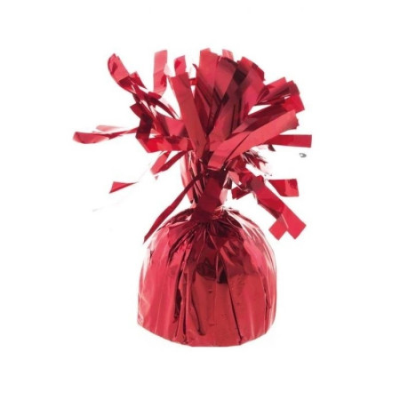 Greutate pentru Baloane cu Heliu, Cyrax, din Folie cu Franjuri, 170g, 13 x 5 x 3 cm, Rosu