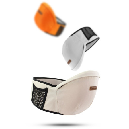 Cyrax Port-Bebe Ergonomic Ajustabil cu Scaun, 3 Pozitii, Bumbac Respirabil, pentru Copii 0-3 Ani, 20 kg Maxim, 25 x 22 x 18 cm, Gri