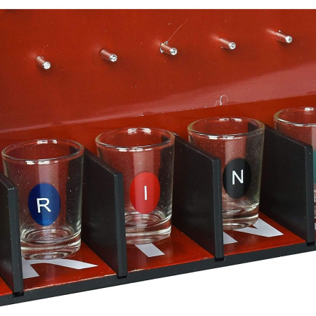 Joc de Baut Gravitational Cyrax, pentru Petreceri, Interactiv, pana la 6 Jucatori, Pahare de Shot Incluse, 25.5 x 6.7 x 27.5 cm, Rosu