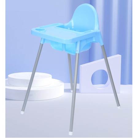 Scaun de Masa, Cyrax, pentru Bebelusi si Copii 6-36 Luni, din Plastic/Metal, Centura in 2 Puncte, Tava Detasabila, 63 x 57 x 85 cm, Albastru