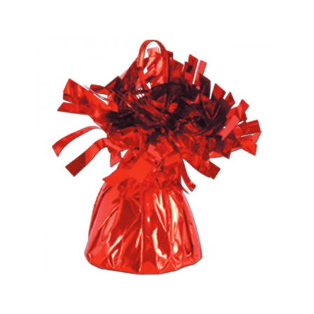 Greutate pentru Baloane cu Heliu, Cyrax, din Folie cu Franjuri, 170g, 13 x 5 x 3 cm, Rosu