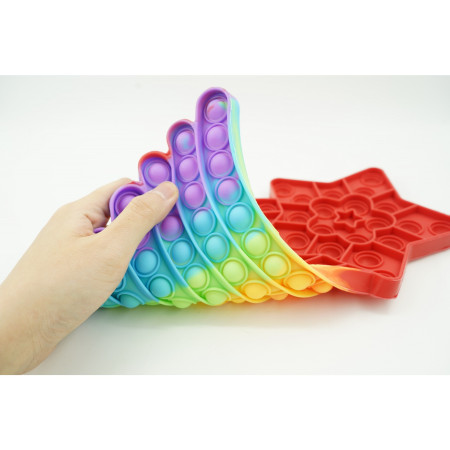 Jucarie antistres din silicon, Cyrax, Pop It Now and Flip It, Stea cazatoare, Multicolor