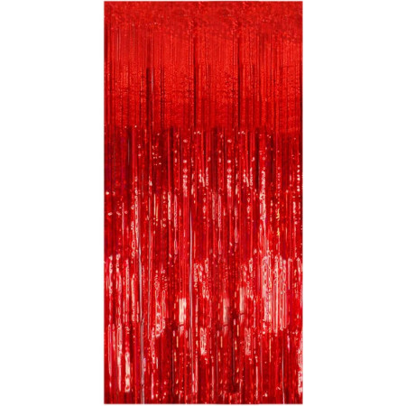 Perdea Franjurata, Cyrax, Model Decor Petrecere, pentru Fundal de Poze, Amenajare Colorata a Petrecerii, Dimensiune 100x200 cm, Rosu