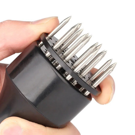 Cyrax Ustensila pentru fragezit carnea, cu 21 de tije ascutite din inox 304, 20 cm, negru