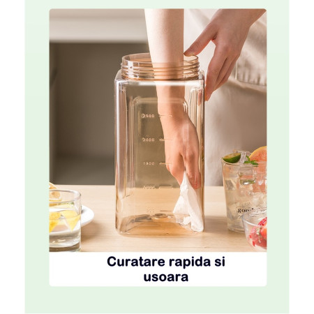 Dozator portabil pentru bauturi Cyrax, 3.5 litri, capac etans, duza deschidere/inchidere, recipent din plastic, gradat, filtru, maner, 29.7 x 14.1 x 14.4 cm, pentru diverse bauturi, alb