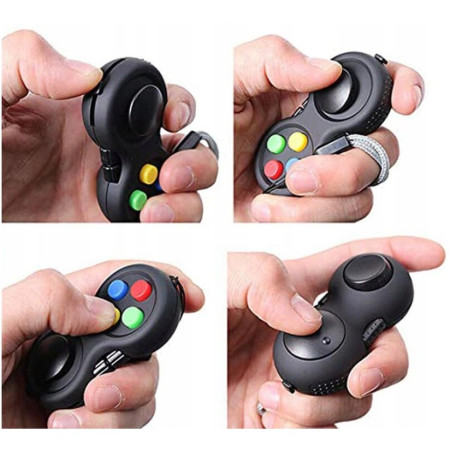 Jucarie Interactiva, Cyrax, Model Fidget Pad, Antistres, +3 Ani, Functii Multiple, 5.5 x 3.5 x 11 cm, Negru