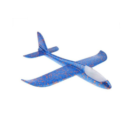 Avion Planor cu Pilot, Cyrax, Din Polistiren, Cu Lumini in Cabina Pilotului, Lungime 47 cm, Albastru