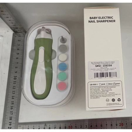 Pila Electrica, Cyrax, pentru Copii si Bebelusi, din ABS, 6 Accesorii, cu Lumina LED, 9.5 x 6 x 17 cm, Verde