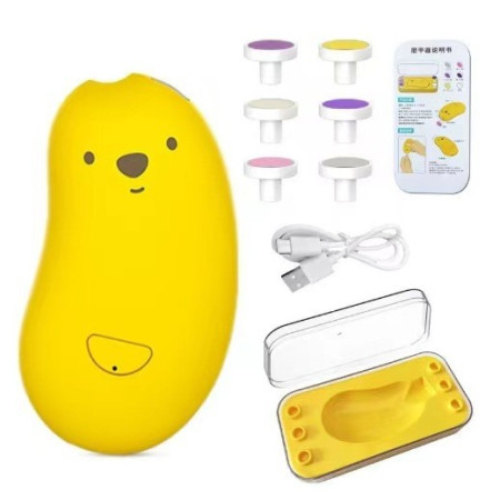 Pila Electrica, Cyrax, pentru Bebelusi si Adulti, din ABS, Incarcare USB, 6 Accesorii, cu Lumina Led, 8.8 x 4.9 cm, Galben