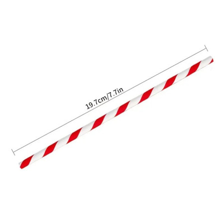 Set 16 Paie, Cyrax, pentru Masa de Craciun, din Hartie, 19.7 cm,Alb-Rosu