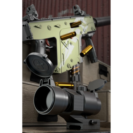 Pusca de Jucarie Cameleon Ultrarealista, Cyrax, cu Luneta, 20 de Proiectile din Spuma Moale, 10 Cartuse, 80 cm, 8 ani+, Verde