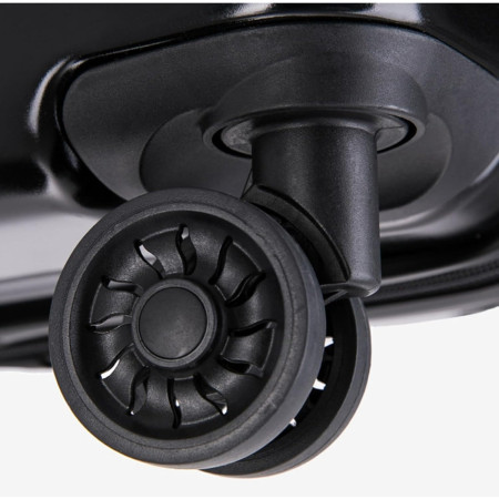 Troler de Calatorie, Cyrax, 56 x 35 x 22 cm, 4 Roti, Maner Reglabil, din ABS, cu Fermoar, Blocare cu Cod, Impermeabil, Model Astronaut, Roz