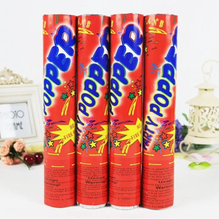 Tub de Confetii, Cyrax, Party Pooper, 40x5 cm, Confetii Asortate din Hartie, Multicolor