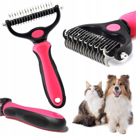 Pieptene pentru Părul de Animale,  Dispozitiv de Îngrijire cu Două Fețe, Îndepărtarea părului, Roz