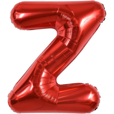 Balon Folie Metalizata Litera Z, Cyrax, 40 cm, Umflati cu Heliu sau Aer, Ambalaj Individual, Pai inclus, Rosu