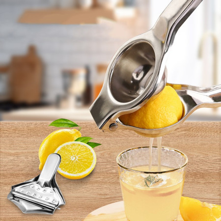 Storcator de Citrice Manual, Cyrax, Storcator de Fructe Moi, Rezistent, Usor de Folosit si Depozitat, Durabil, Calitativ, 20.5 x 7cm, Inox, Argintiu