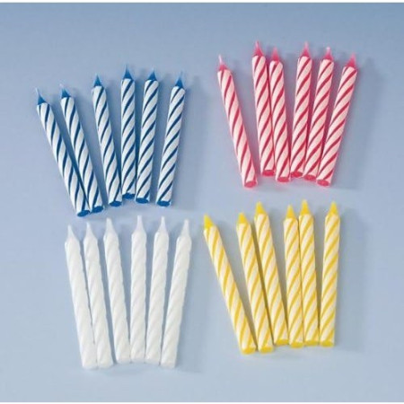 Set 24 Lumanari de Tort, Cyrax, Model Spirala, Party, 6.5 cm, din Parafina, Multicolor