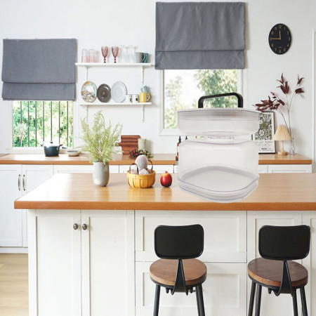 Borcan pentru Muraturi, Cyrax, cu Separator pentru Lichide, Ermetic, Termorezistent, Tip Clepsidra, 1400 ml, ABS, Alb, 13.5x9.5 cm