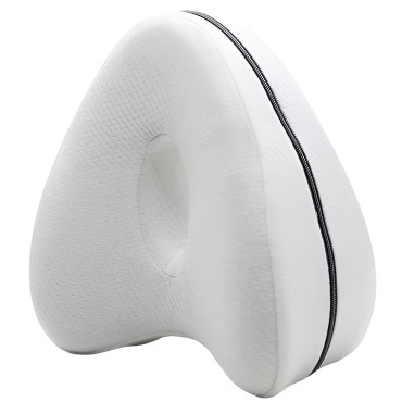 Perna Ortopedica pentru Picioare, Cyrax, Multifunctionala, Confortabilă, in Forma de Inima, Spuma cu Memorie, Curea Anti-cadere, 25x23x13 cm, Alb