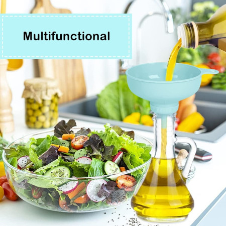 Palnie din plastic 3 in 1 Cyrax, doua dimensiuni de scurgere, cu filet si filtru, diametru scurgere 5.4 cm, 11.5 x 16.7 cm, albastru