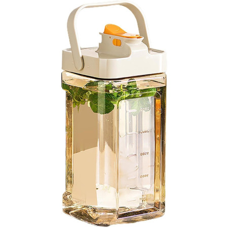 Dozator portabil pentru bauturi Cyrax, 3.5 litri, capac etans, duza deschidere/inchidere, recipent din plastic, gradat, filtru, maner, 29.7 x 14.1 x 14.4 cm, pentru diverse bauturi, alb