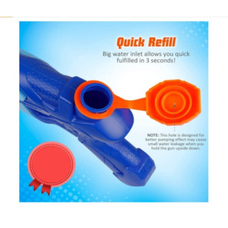 Pistol cu Apa pentru Copii, Rezervor, Pentru Piscina/Plaja, Cyrax, 6ani+,  Albastru, 300ML
